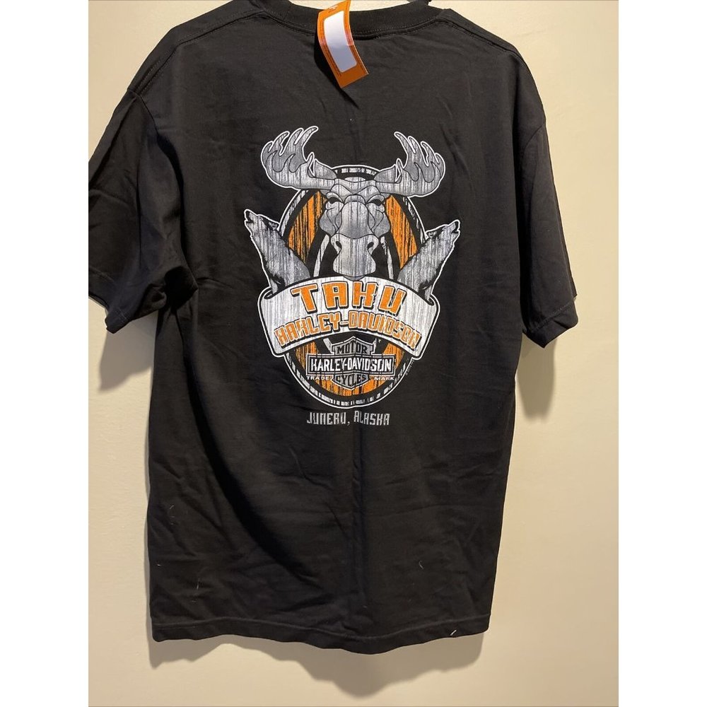 Harley Davidson Motorcycle T Shirt Taku Juneau Alaska Men's L